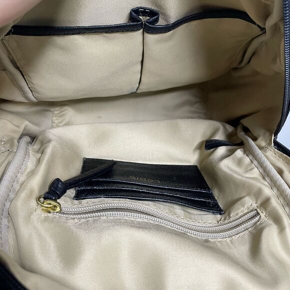 Lodis Abby Black Backpack Womens Bag Purse 100% Leather Pebbled Zip Closure - Picture 7 of 9